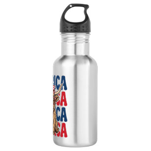 Patriotic Highland Cow America Vintage Shirt Desig 532 Ml Water Bottle
