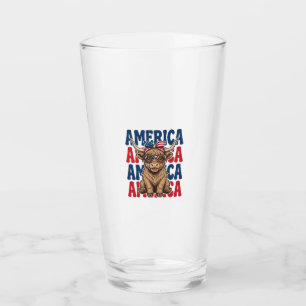 Patriotic Highland Cow America Vintage Shirt Desig Glass