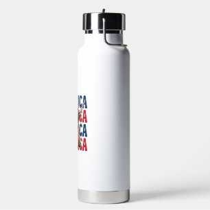 Patriotic Highland Cow America Vintage Shirt Desig Water Bottle