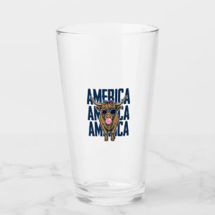 Patriotic Highland Cow America Vintage T-Shirt Des Glass