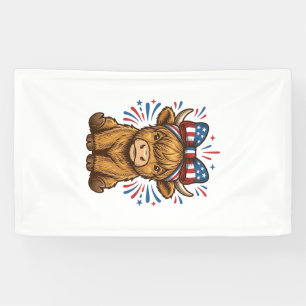 Patriotic Highland Cow Bow Vector Design (2)_1 Banner