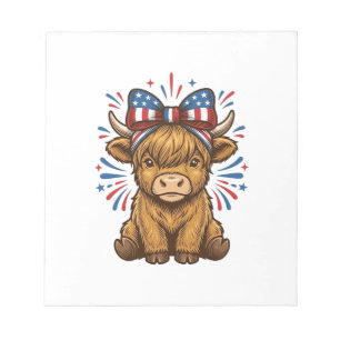 Patriotic Highland Cow Bow Vector Design (2)_1 Notepad