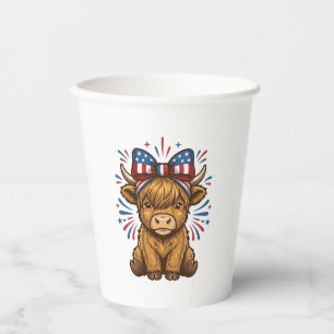 Patriotic Highland Cow Bow Vector Design (2)_1 Paper Cups