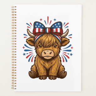 Patriotic Highland Cow Bow Vector Design (2)_1 Planner
