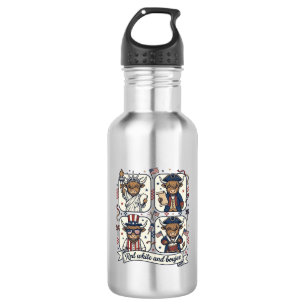 Patriotic Highland Cow Red White and Boujee 532 Ml Water Bottle