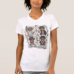 Patriotic Highland Cow Red White and Boujee T-Shirt