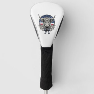 Patriotic Highland Cow Vintage Engraving Art_1 Golf Head Cover