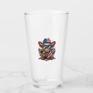 Patriotic Highland Cow Vintage Engraving Shirt Des Glass