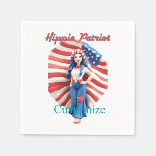 Patriotic Hippie Girl Thunder_Cove Napkin