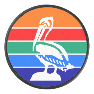 Patriotic hockey puck with flag of St. Petersburg