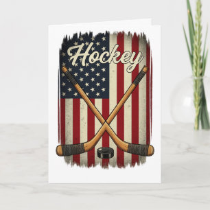 Patriotic Hockey USA Flag Sports Card