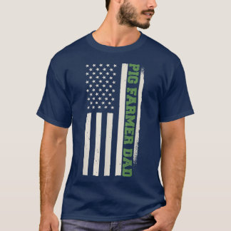 Patriotic Hog Farming Farm Agriculture Pig Farmer  T-Shirt