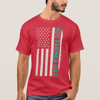 Patriotic Hog Farming Farm Agriculture Pig Farmer  T-Shirt