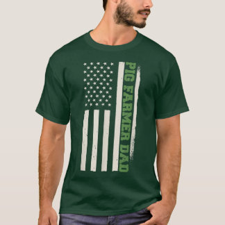 Patriotic Hog Farming Farm Agriculture Pig Farmer  T-Shirt
