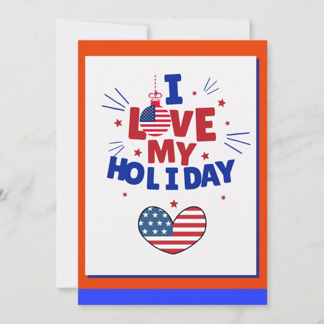 Patriotic Holiday Love Greeting Card (Front)