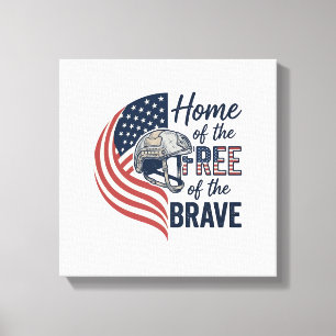 Patriotic Home of the Free Brave Helmet Shirt_1 Canvas Print