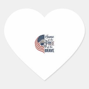 Patriotic Home of the Free Brave Helmet Shirt_1 Heart Sticker