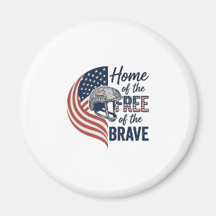 Patriotic Home of the Free Brave Helmet Shirt_1 Magnet