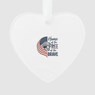 Patriotic Home of the Free Brave Helmet Shirt_1 Ornament
