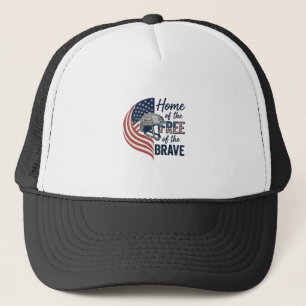 Patriotic Home of the Free Brave Helmet Shirt_1 Trucker Hat