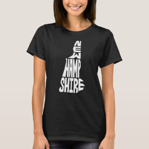 Patriotic Home State Map of New Hampshire Text Sha T-Shirt