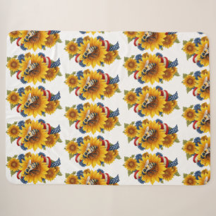 Patriotic HoneyBee Sherpa Blanket