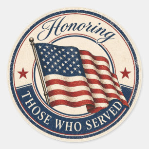 Patriotic Honouring Veterans Gift Sticker Label
