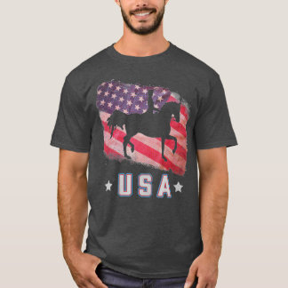 Patriotic Horse American Flag - Horse Vintage (3)  T-Shirt