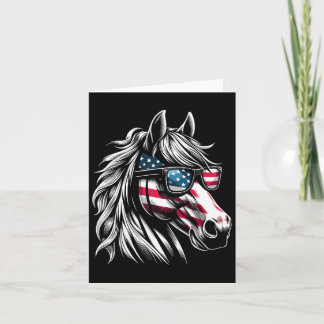 Patriotic Horse American Flag Horseback Riding 4th Card