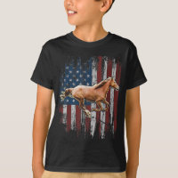 Patriotic Horse American Flag Horseback Riding Far