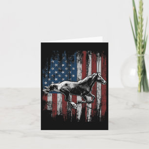 Patriotic Horse American Flag Horseback Riding Gif Card