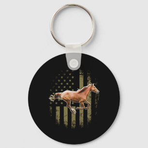 Patriotic Horse American Flag Horseback Riding Gif Key Ring