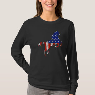 Patriotic  Horse  American Flag T-Shirt