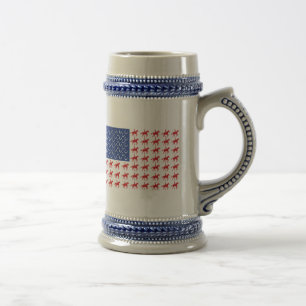 Patriotic Horse and Rider American Flag Beer Stein