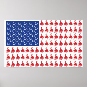 Patriotic Horse and Rider Poster