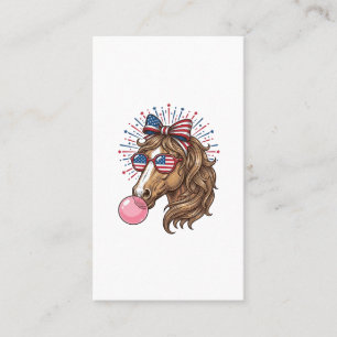 Patriotic Horse Bubble Gum Vintage Vector Shirt De Business Card