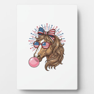 Patriotic Horse Bubble Gum Vintage Vector Shirt De Plaque