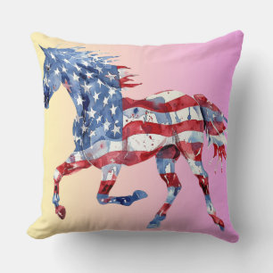 Patriotic Horse Cushion