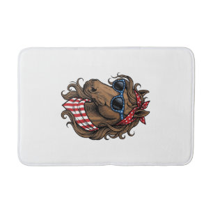 Patriotic Horse Head Vector Shirt Design_1 Bath Mat