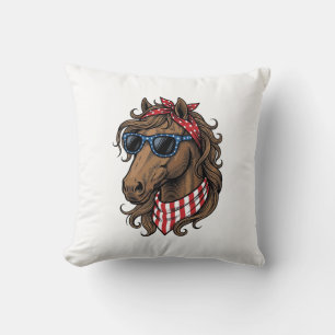 Patriotic Horse Head Vector Shirt Design_1 Cushion