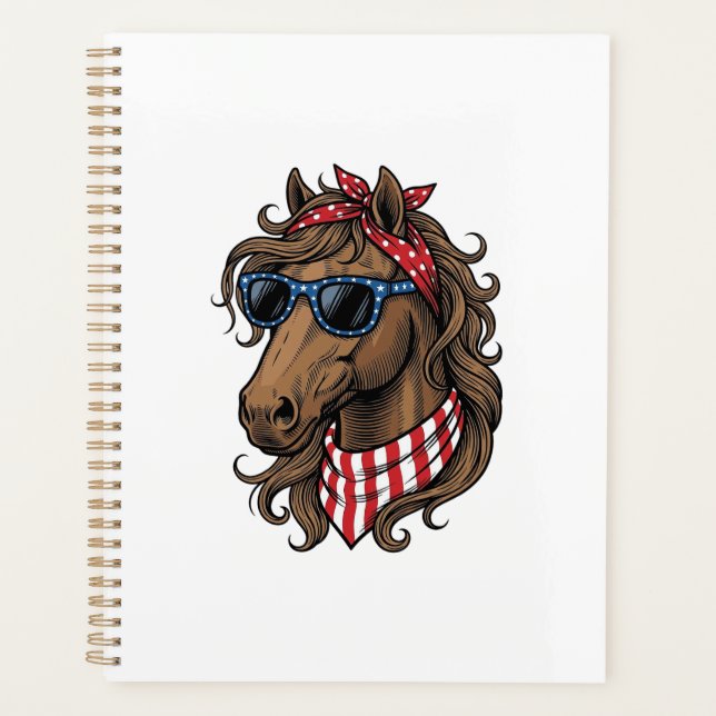 Patriotic Horse Head Vector Shirt Design_1 Planner (Front)