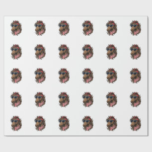 Patriotic Horse Head Vector Shirt Design_1 Wrapping Paper