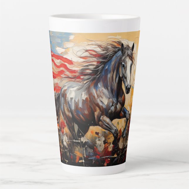 Patriotic Horse Latte Mug (Front)