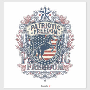 Patriotic Horse Lover Vector Graphic Tee_1