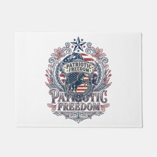 Patriotic Horse Lover Vector Graphic Tee_1 Doormat