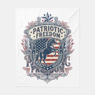 Patriotic Horse Lover Vector Graphic Tee_1 Fleece Blanket