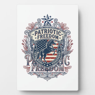 Patriotic Horse Lover Vector Graphic Tee_1 Plaque