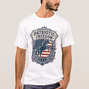 Patriotic Horse Lover Vector Graphic Tee_1 T-Shirt