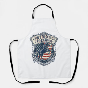 Patriotic Horse Ranch Mum Vector Graphic Tee_1 Apron