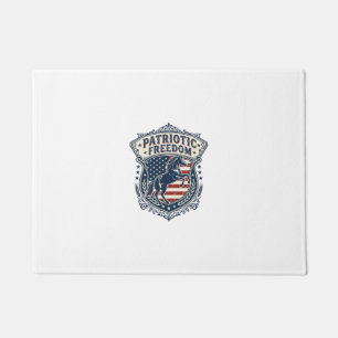 Patriotic Horse Ranch Mum Vector Graphic Tee_1 Doormat